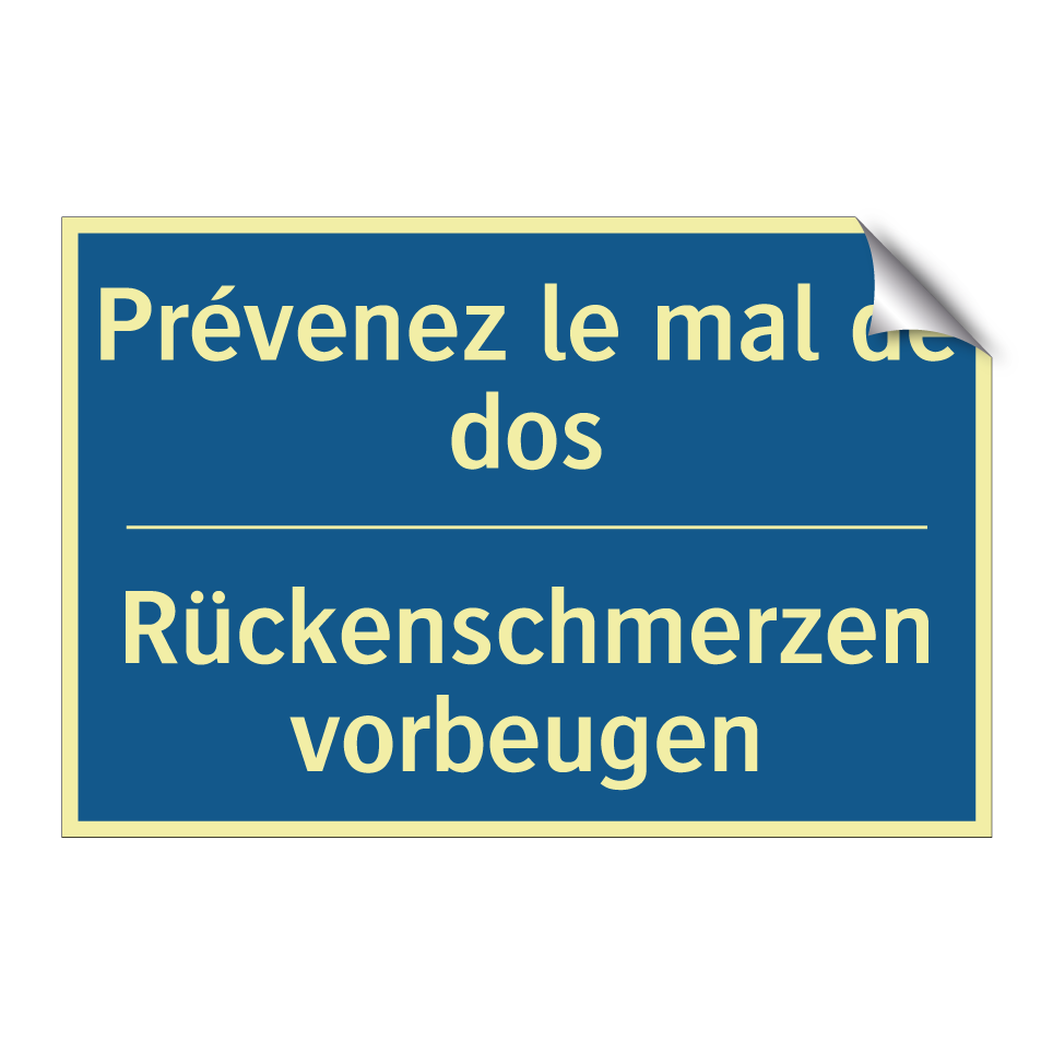 Rückenschmerzen vorbeugen - Prévenez le mal de dos