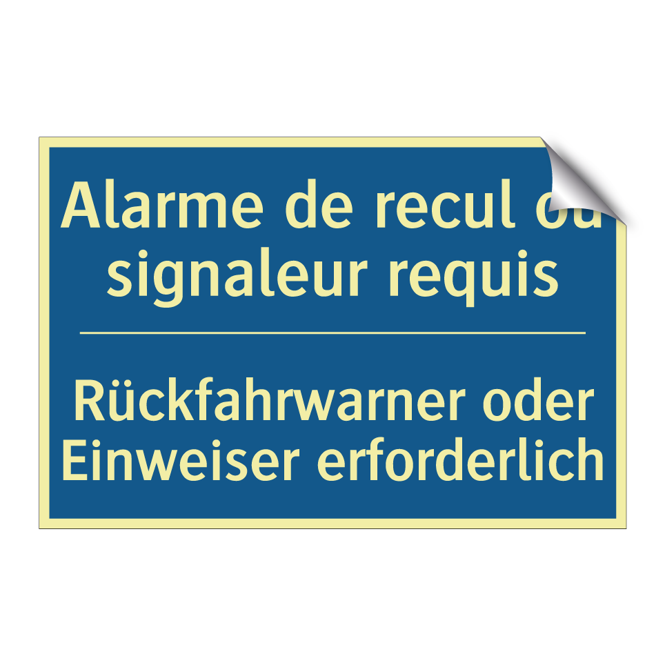 Rückfahrwarner oder Einweiser /.../ - Alarme de recul ou signaleur requis /.../
