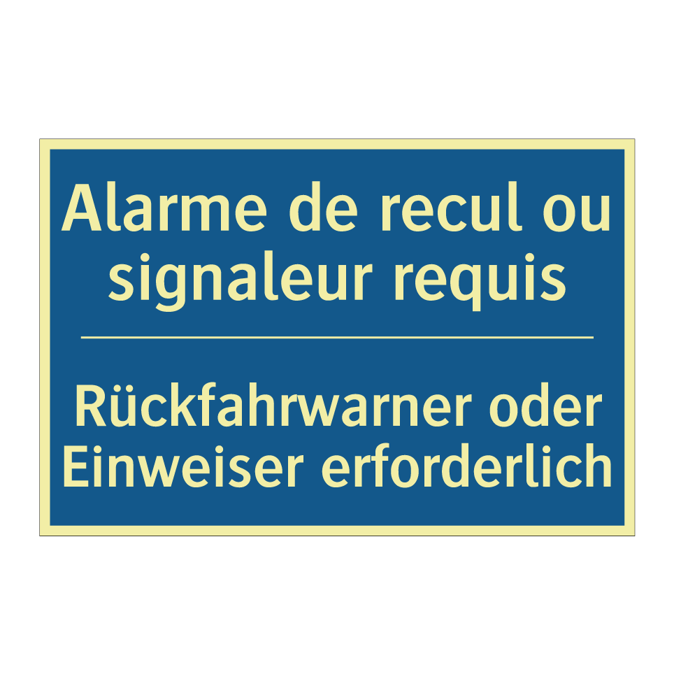 Rückfahrwarner oder Einweiser /.../ - Alarme de recul ou signaleur requis /.../