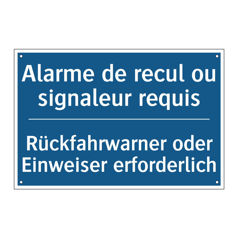 Rückfahrwarner oder Einweiser /.../ - Alarme de recul ou signaleur requis /.../