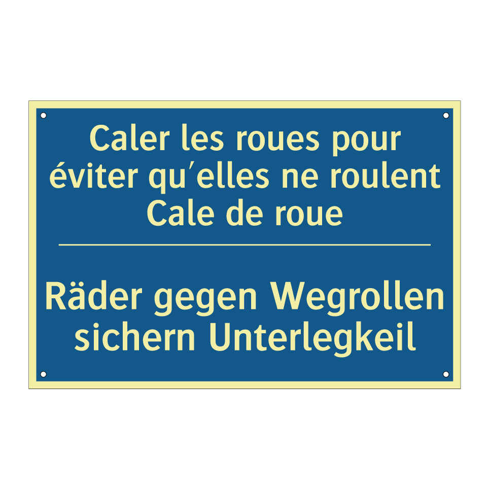 Räder gegen Wegrollen sichern /.../ - Caler les roues pour éviter qu'elles /.../