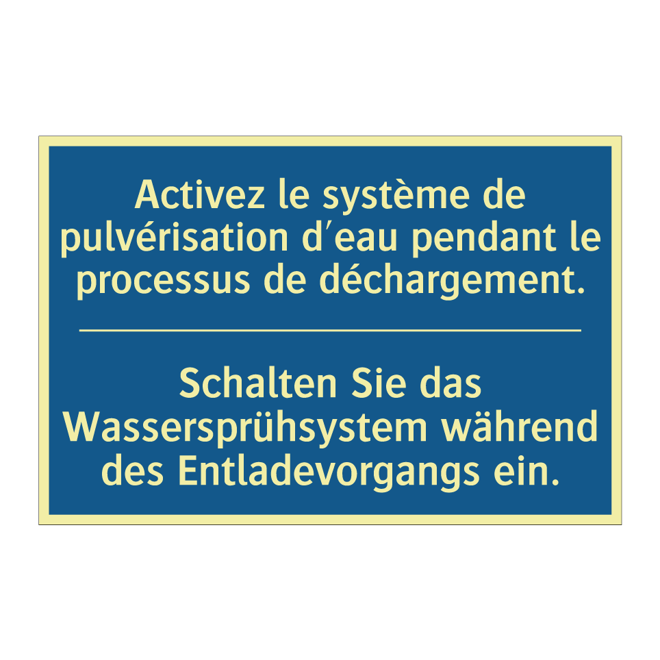 Schalten Sie das Wassersprühsystem /.../ - Activez le système de pulvérisation /.../