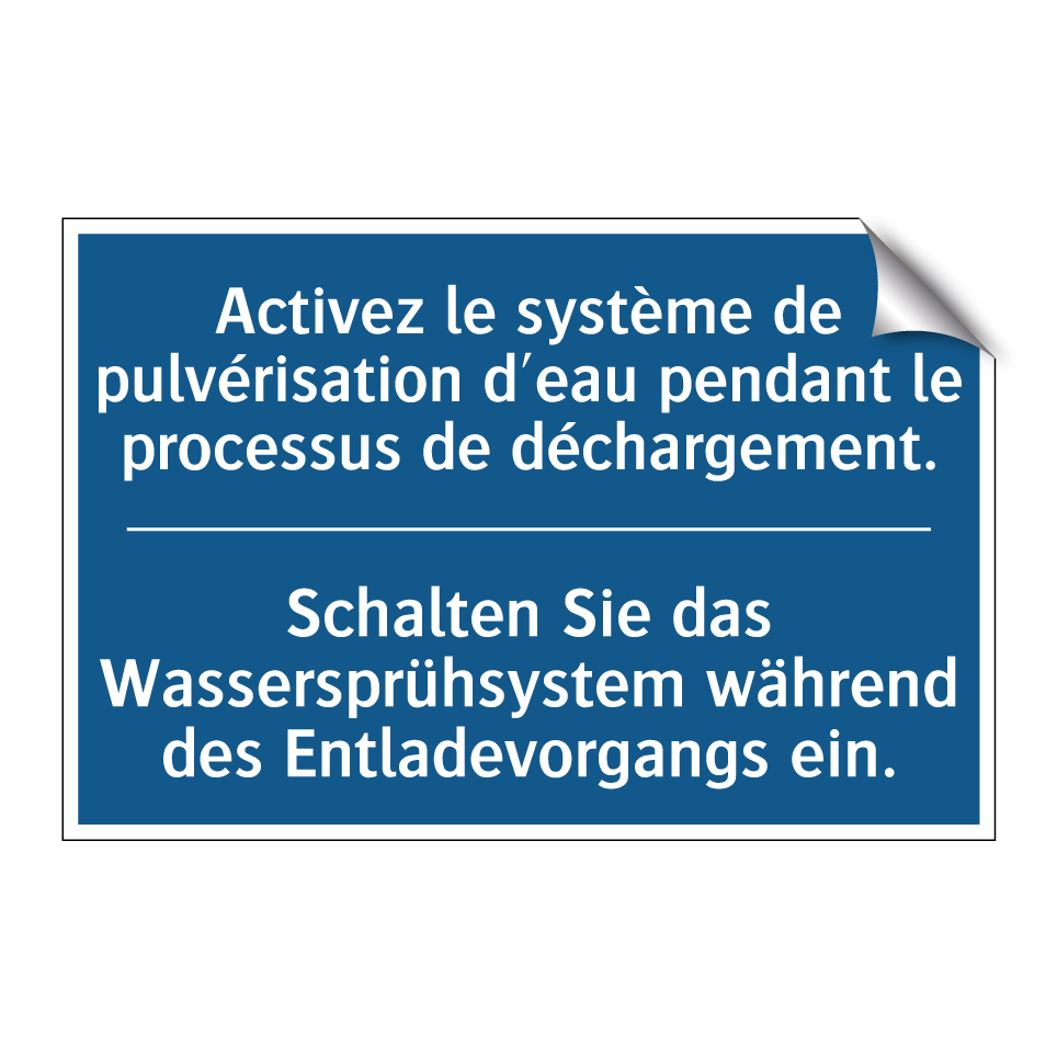 Schalten Sie das Wassersprühsystem /.../ - Activez le système de pulvérisation /.../