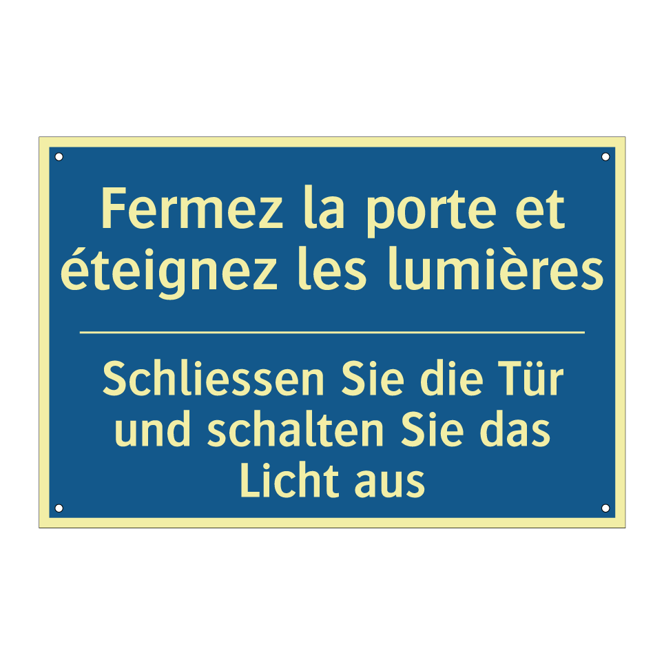 Schliessen Sie die Tür und schalten /.../ - Fermez la porte et éteignez les /.../