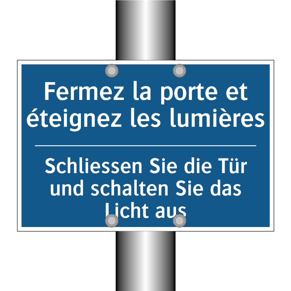 Schliessen Sie die Tür und schalten /.../ - Fermez la porte et éteignez les /.../