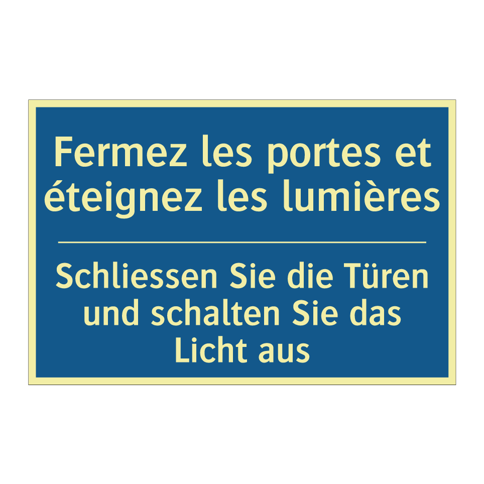 Schliessen Sie die Türen und schalten /.../ - Fermez les portes et éteignez /.../