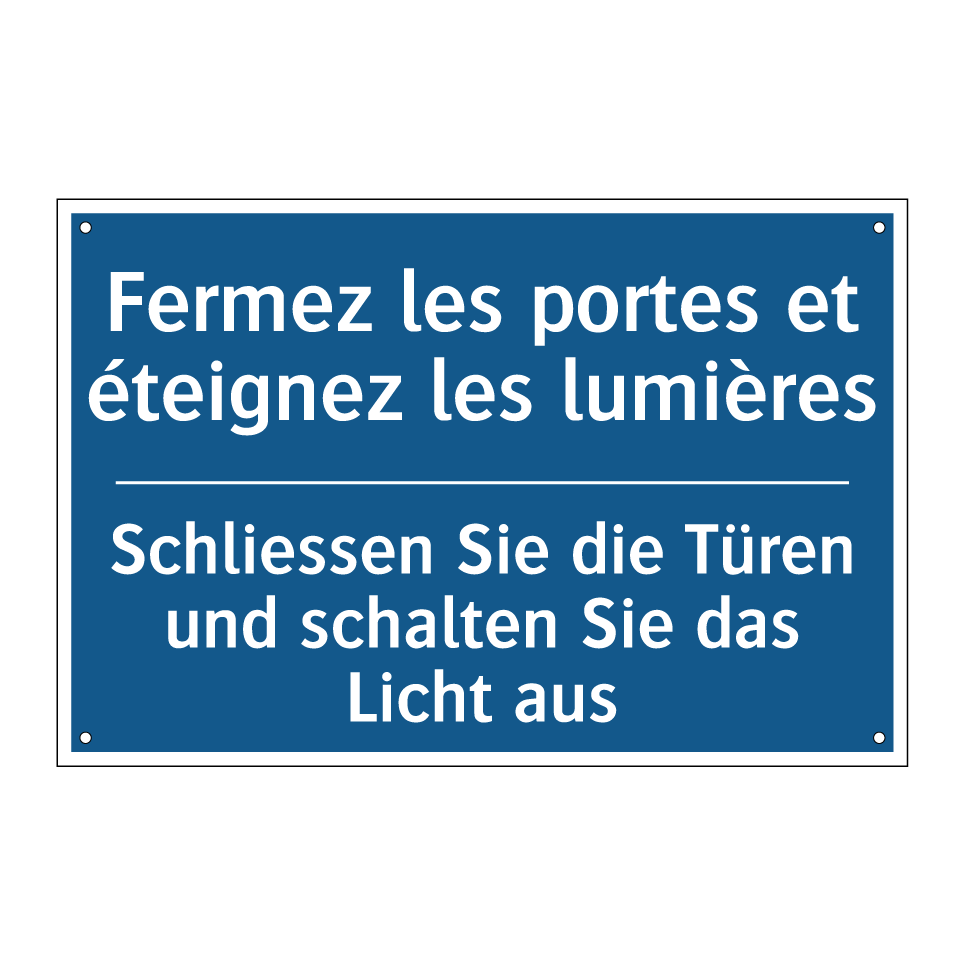 Schliessen Sie die Türen und schalten /.../ - Fermez les portes et éteignez /.../