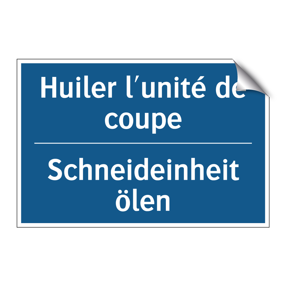 Schneideinheit ölen - Huiler l'unité de coupe