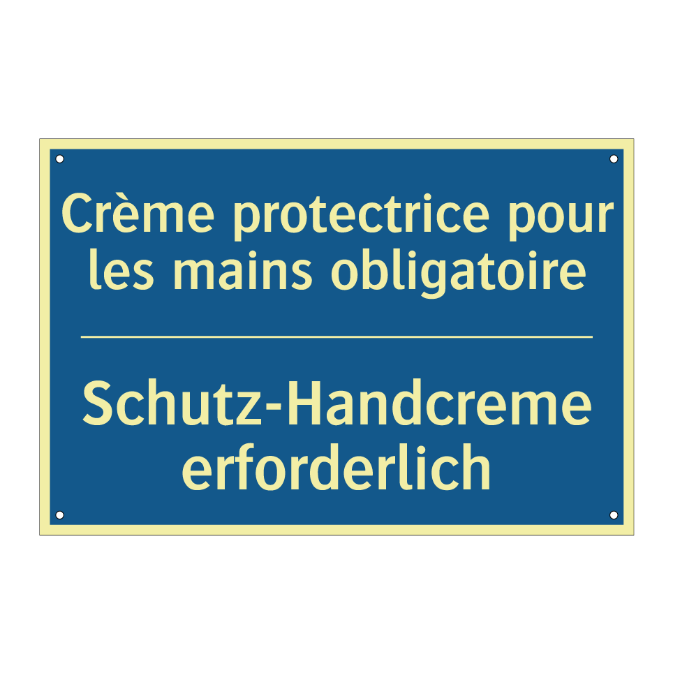 Schutz-Handcreme erforderlich - Crème protectrice pour les mains /.../