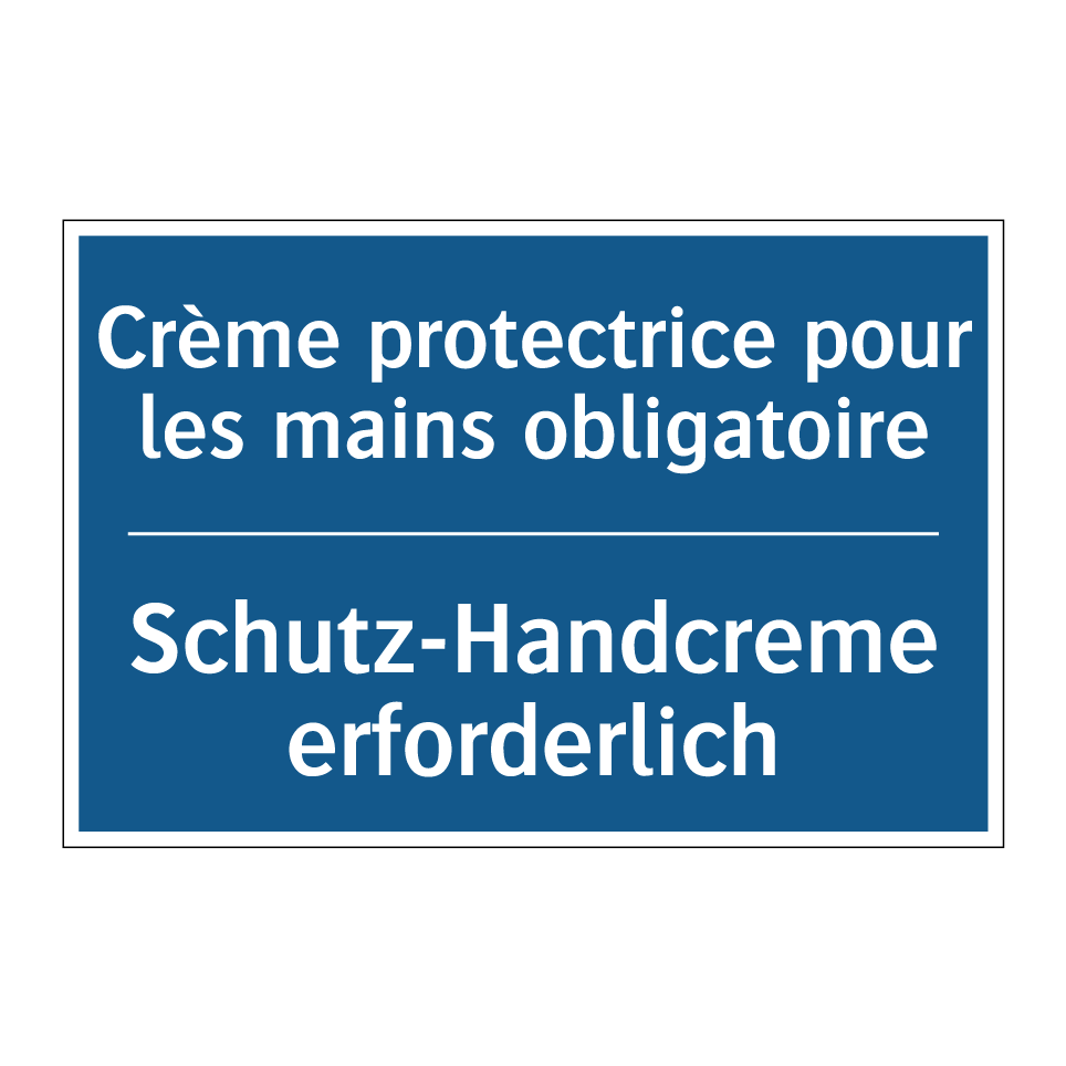 Schutz-Handcreme erforderlich - Crème protectrice pour les mains /.../