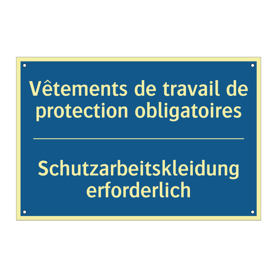 Schutzarbeitskleidung erforderlich /.../ - Vêtements de travail de protection /.../