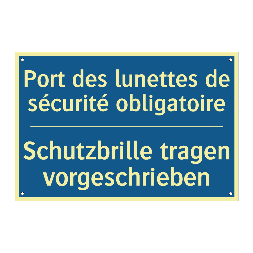 Schutzbrille tragen vorgeschrieben /.../ - Port des lunettes de sécurité /.../