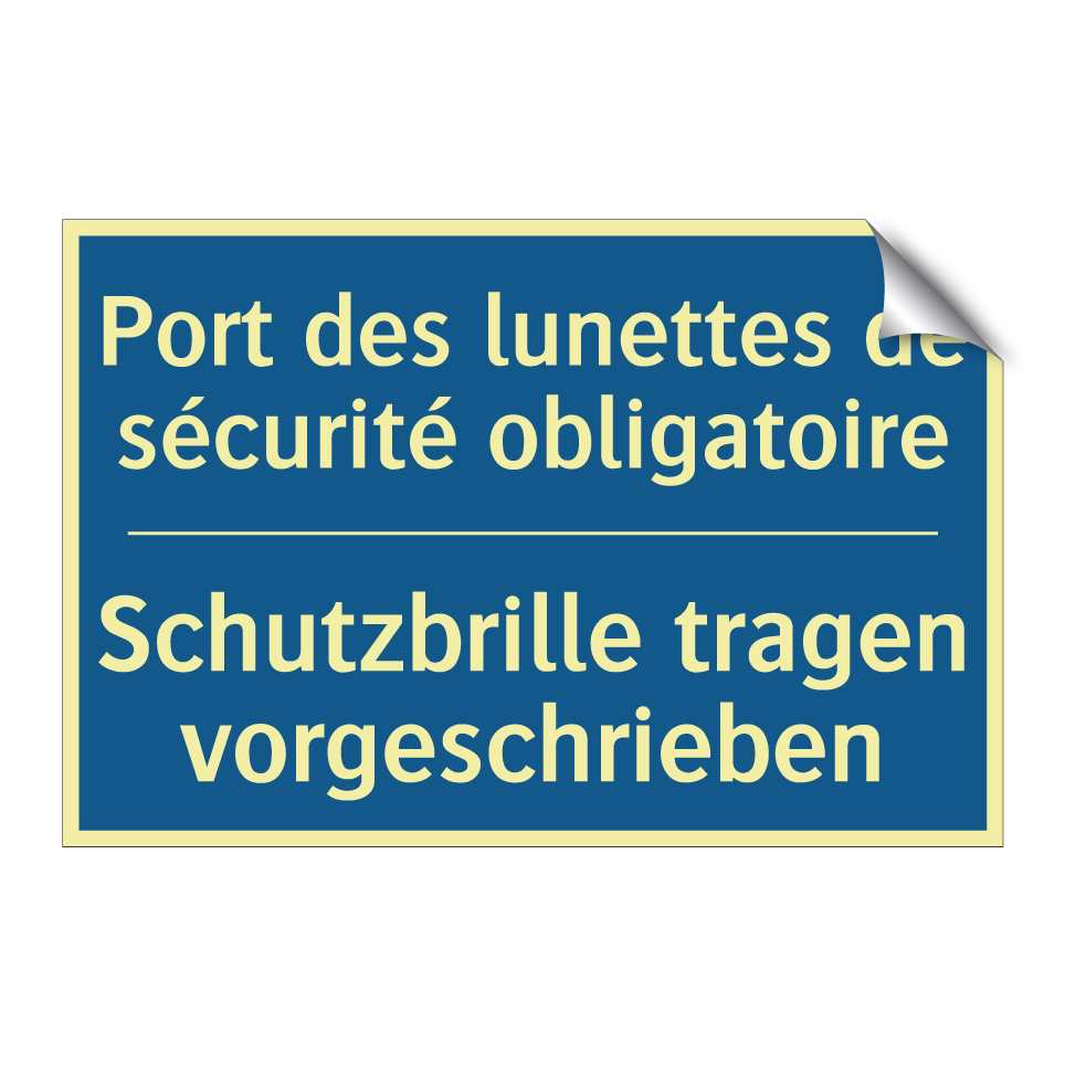Schutzbrille tragen vorgeschrieben /.../ - Port des lunettes de sécurité /.../