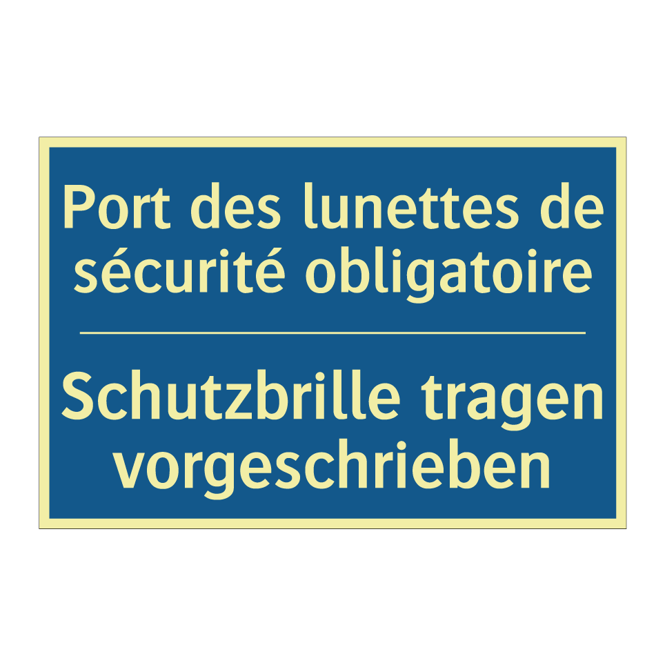 Schutzbrille tragen vorgeschrieben /.../ - Port des lunettes de sécurité /.../