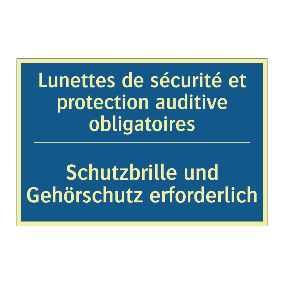 Schutzbrille und Gehörschutz erforderlich /.../ - Lunettes de sécurité et protection /.../