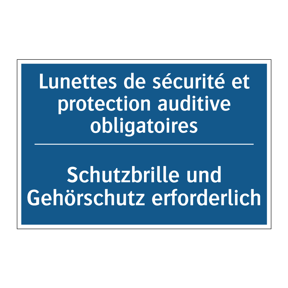 Schutzbrille und Gehörschutz erforderlich /.../ - Lunettes de sécurité et protection /.../