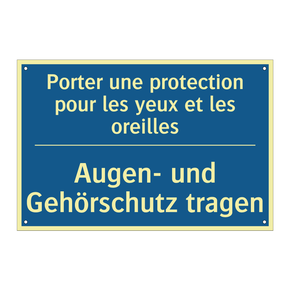 Augen- und Gehörschutz tragen - Porter une protection pour les /.../