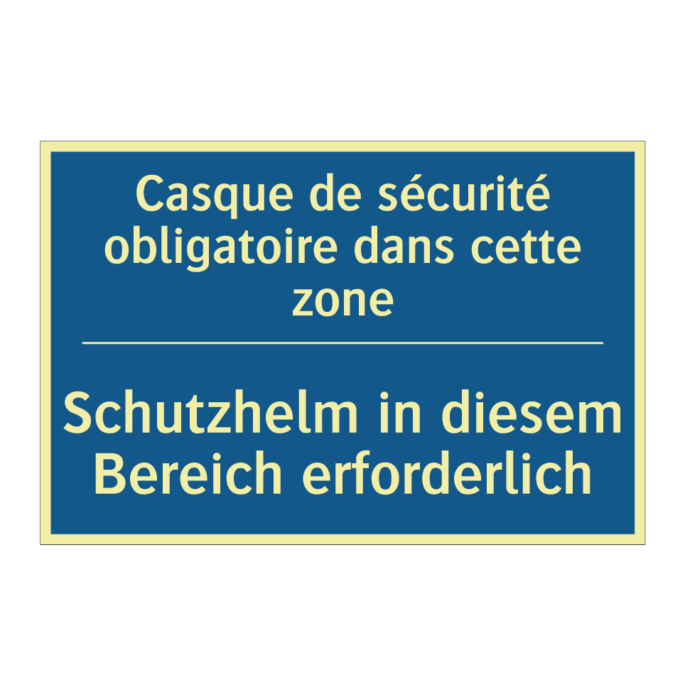 Schutzhelm in diesem Bereich erforderlich /.../ - Casque de sécurité obligatoire /.../
