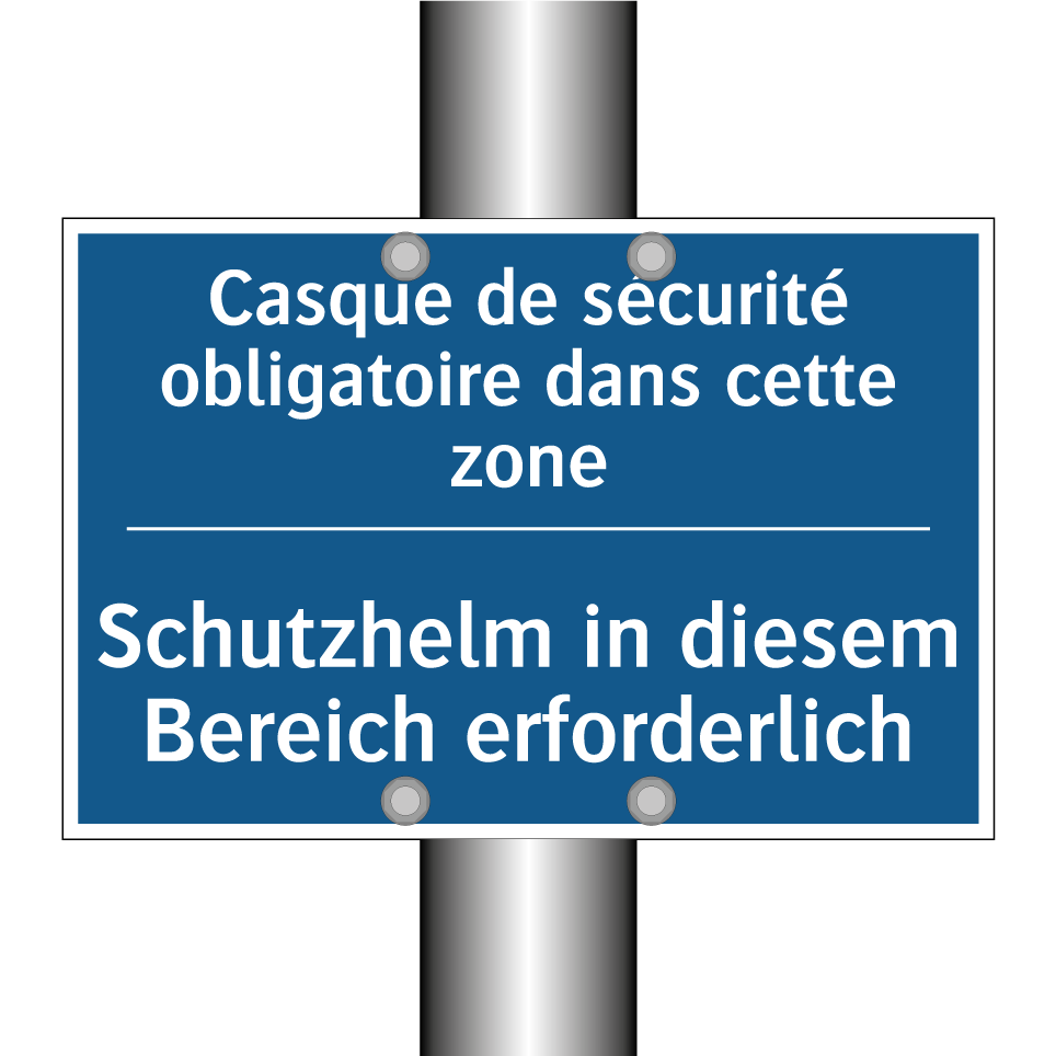 Schutzhelm in diesem Bereich erforderlich /.../ - Casque de sécurité obligatoire /.../