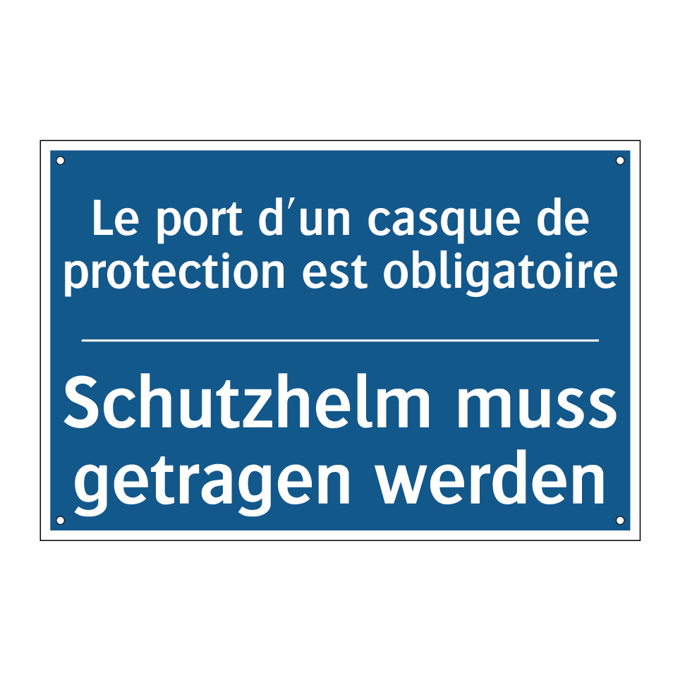 Schutzhelm muss getragen werden /.../ - Casque de protection obligatoire /.../