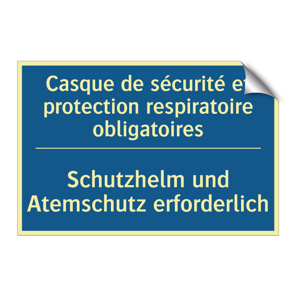Schutzhelm und Atemschutz erforderlich /.../ - Casque de sécurité et protection /.../