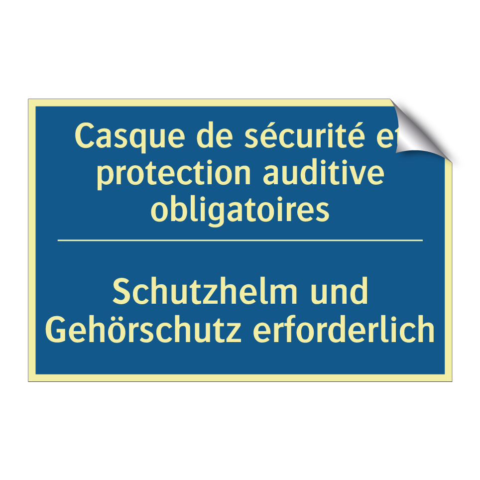Schutzhelm und Gehörschutz erforderlich /.../ - Casque de sécurité et protection /.../