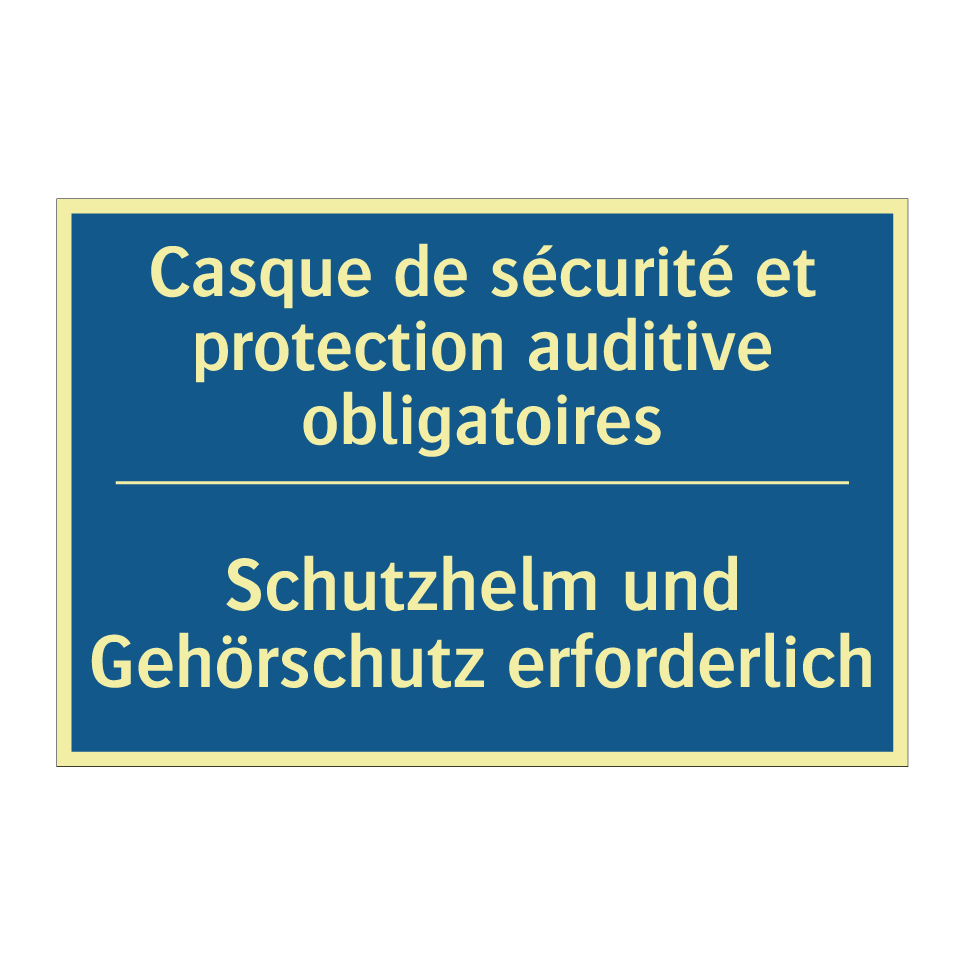 Schutzhelm und Gehörschutz erforderlich /.../ - Casque de sécurité et protection /.../