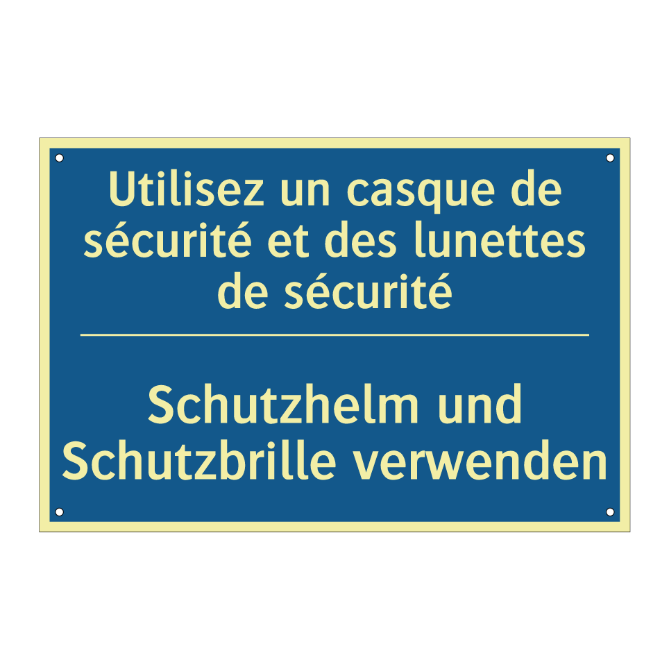 Schutzhelm und Schutzbrille verwenden /.../ - Utilisez un casque de sécurité /.../