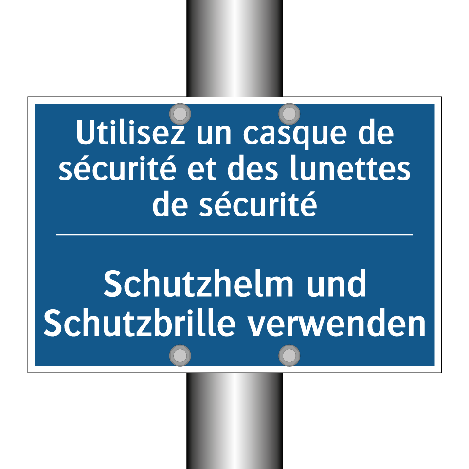 Schutzhelm und Schutzbrille verwenden /.../ - Utilisez un casque de sécurité /.../