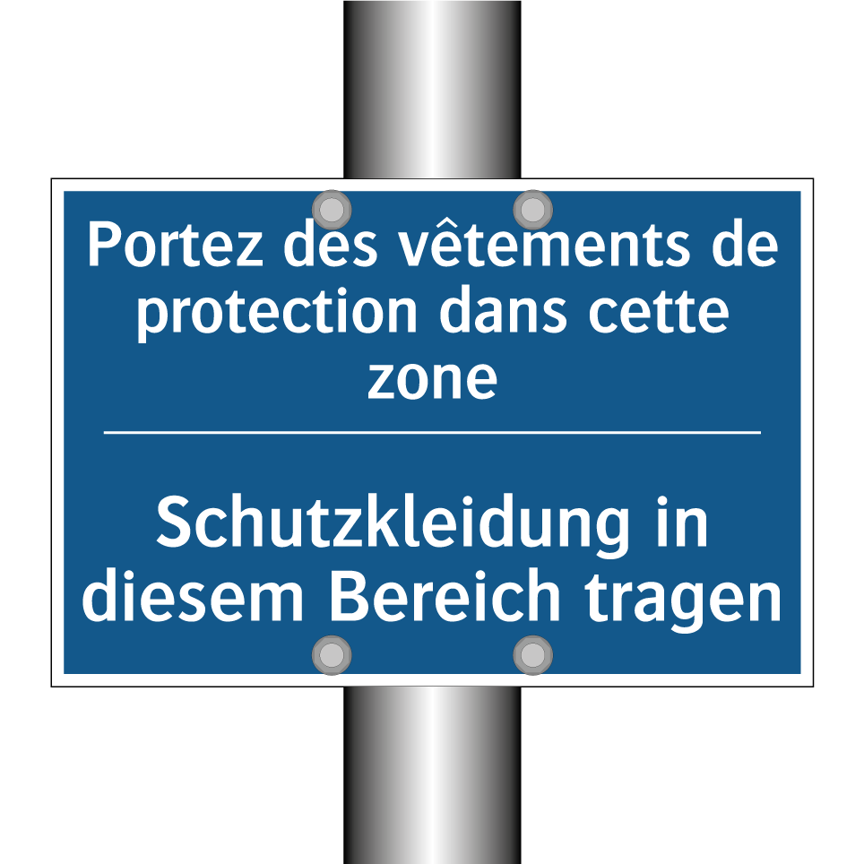 Schutzkleidung in diesem Bereich /.../ - Portez des vêtements de protection /.../