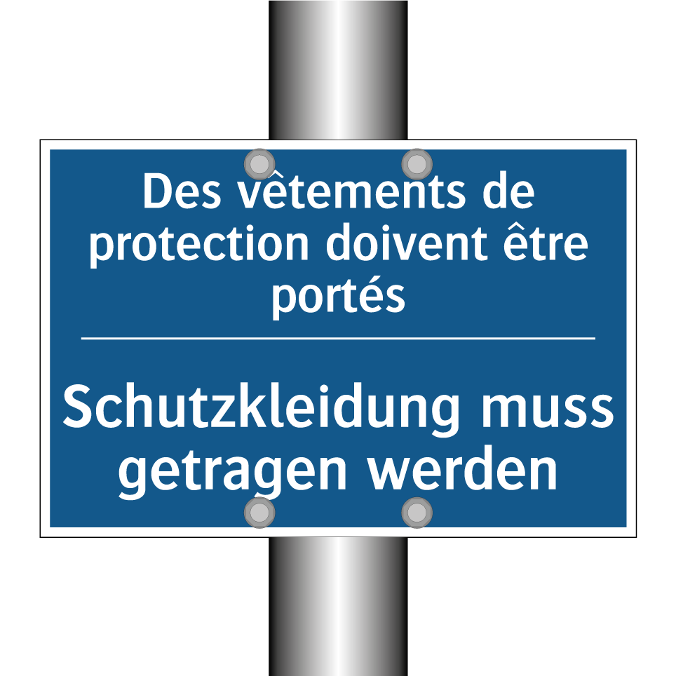 Schutzkleidung muss getragen werden /.../ - Les vêtements de protection doivent /.../