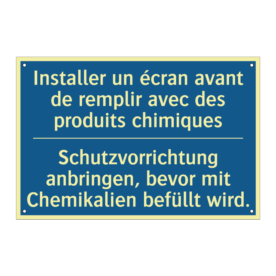 Schutzvorrichtung anbringen, bevor /.../ - Installer un écran avant de remplir /.../