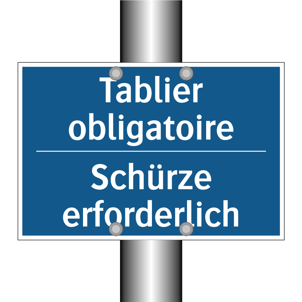 Schürze erforderlich - Tablier obligatoire