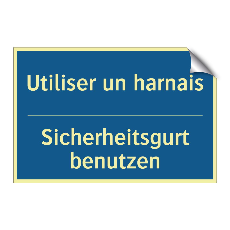 Sicherheitsgurt benutzen - Utiliser un harnais