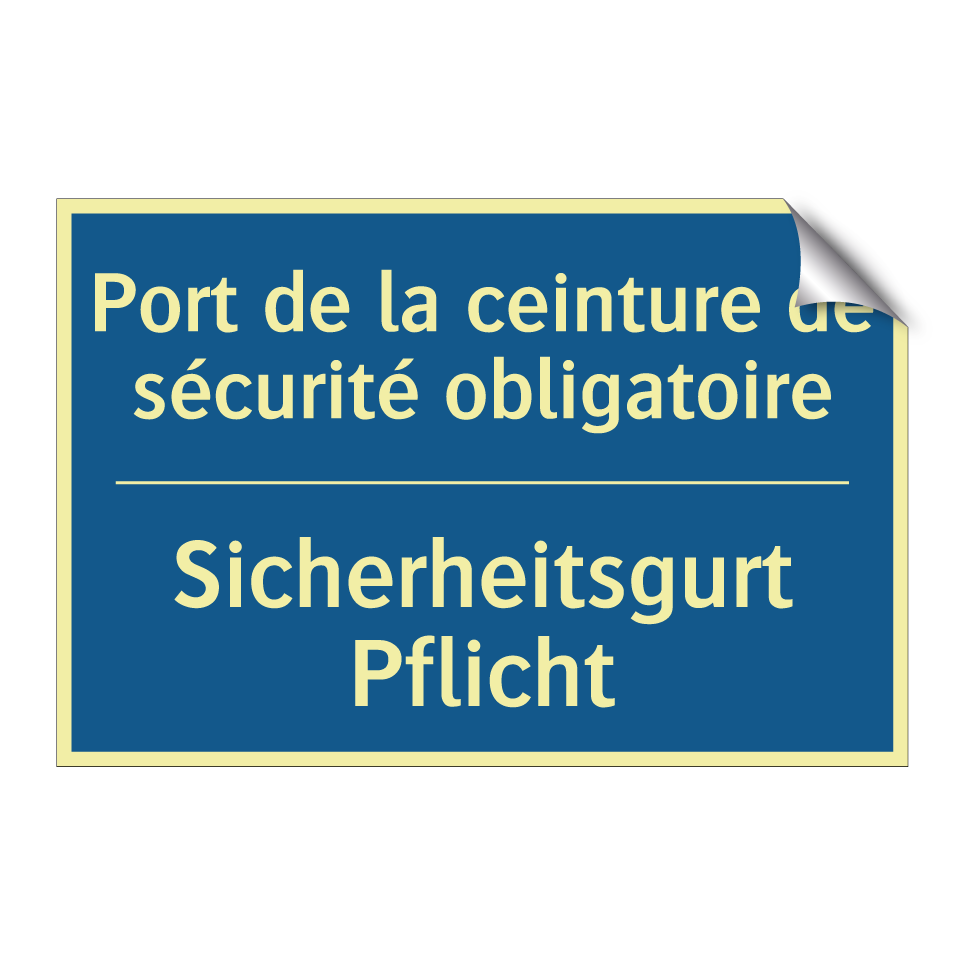 Sicherheitsgurt Pflicht - Port de la ceinture de sécurité /.../