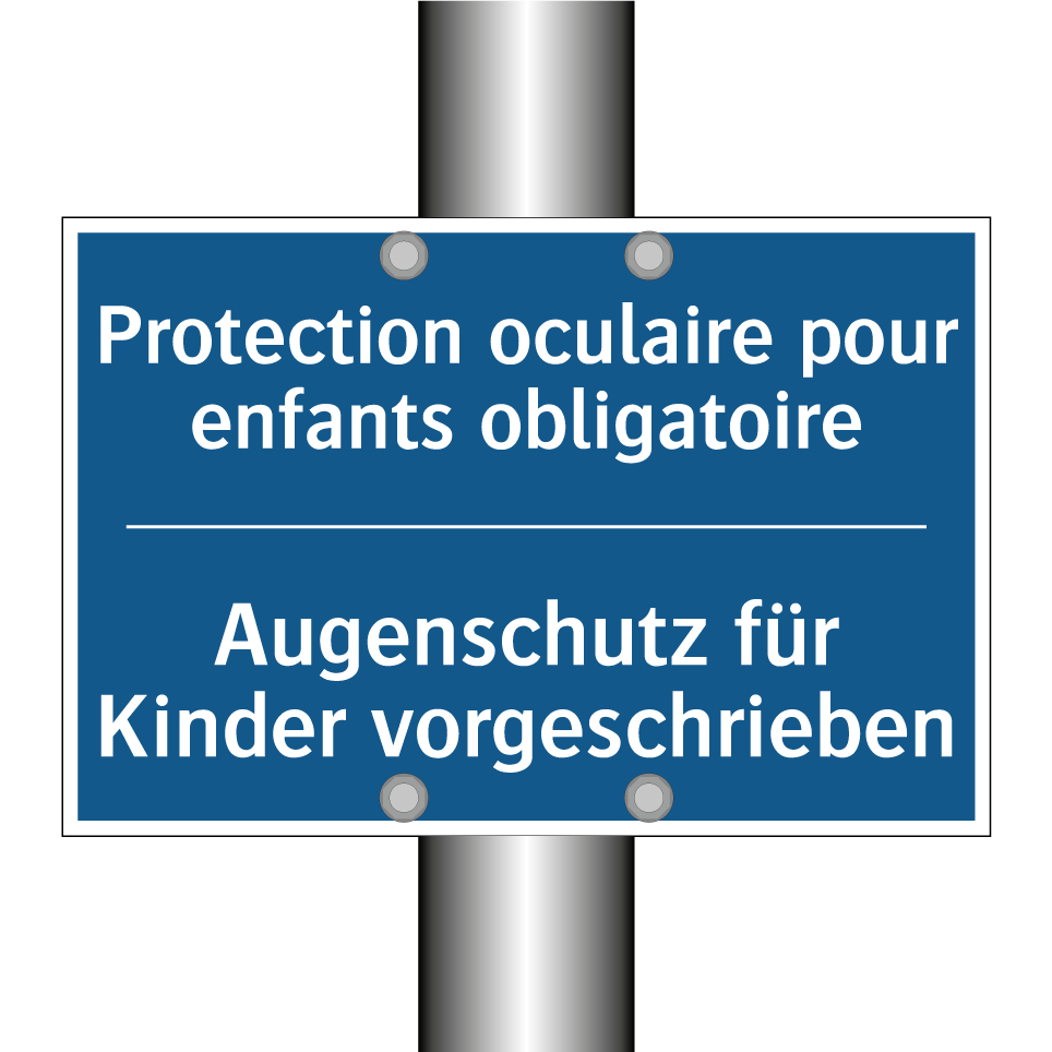 Augenschutz für Kinder vorgeschrieben /.../ - Protection oculaire pour enfants /.../