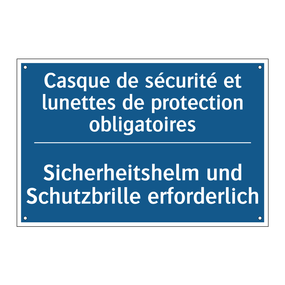 Sicherheitshelm und Schutzbrille /.../ - Casque de sécurité et lunettes /.../