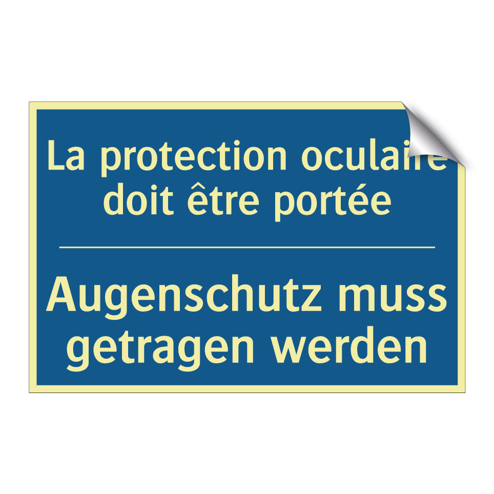 Augenschutz muss getragen werden /.../ - La protection oculaire doit être /.../
