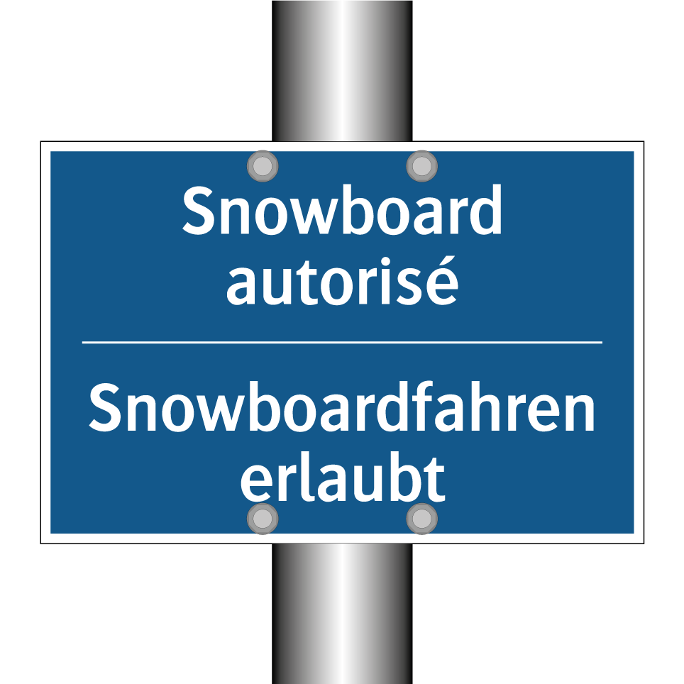 Snowboardfahren erlaubt - Snowboard autorisé