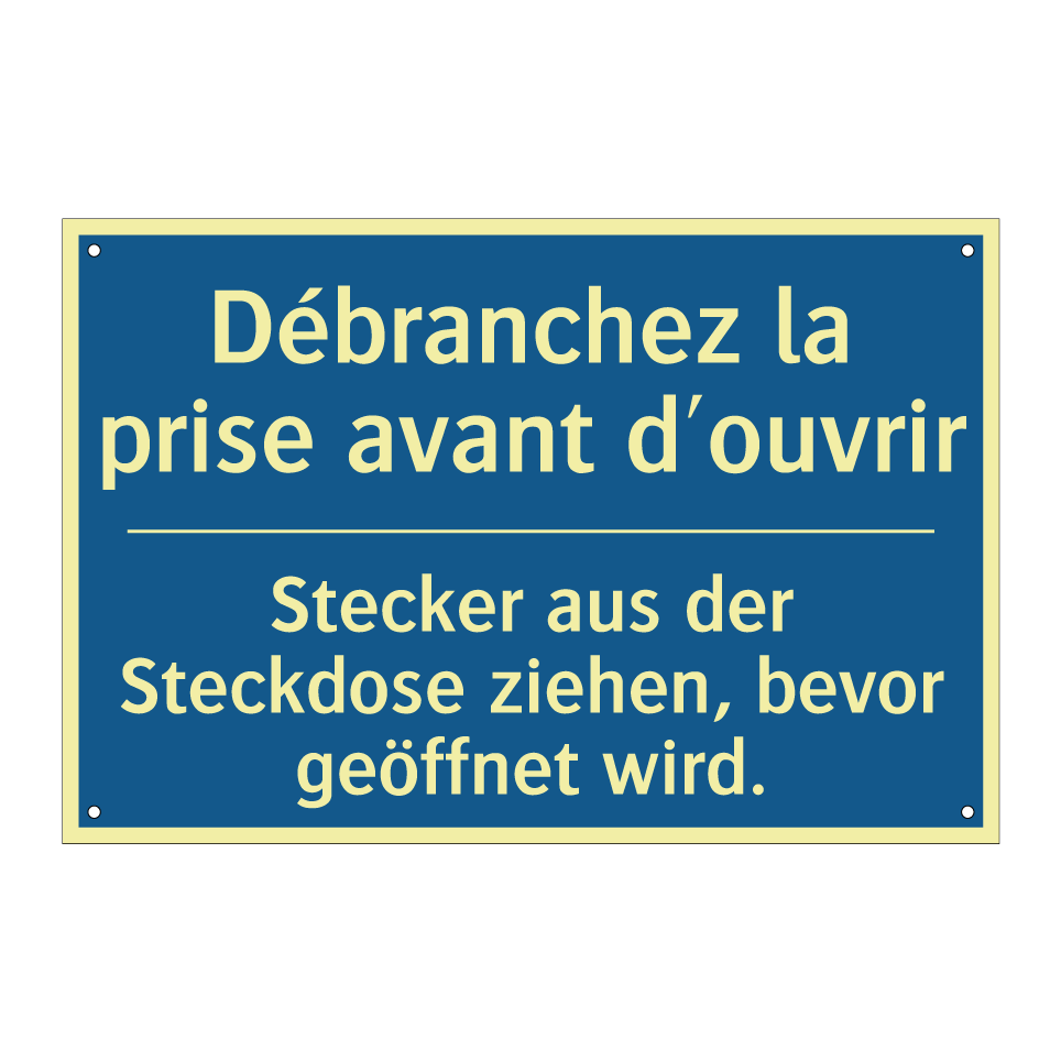 Stecker aus der Steckdose ziehen, /.../ - Débranchez la prise avant d'ouvrir /.../