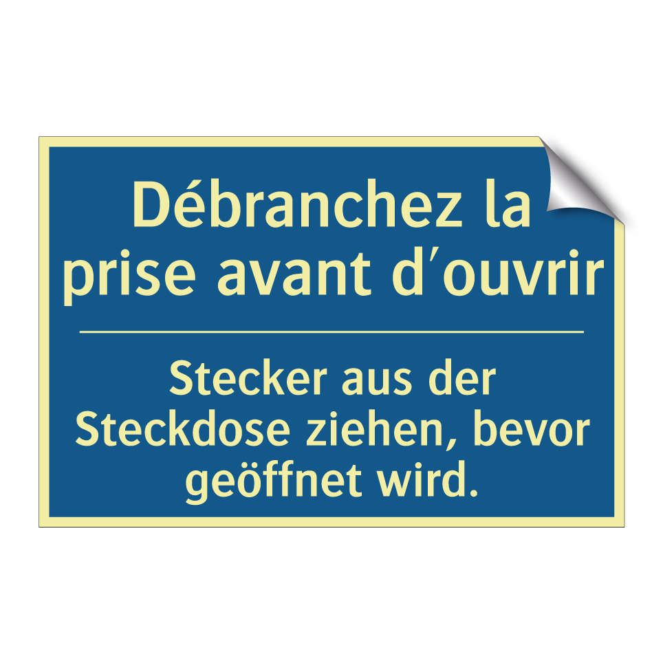 Stecker aus der Steckdose ziehen, /.../ - Débranchez la prise avant d'ouvrir /.../