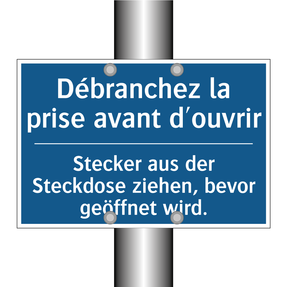 Stecker aus der Steckdose ziehen, /.../ - Débranchez la prise avant d'ouvrir /.../