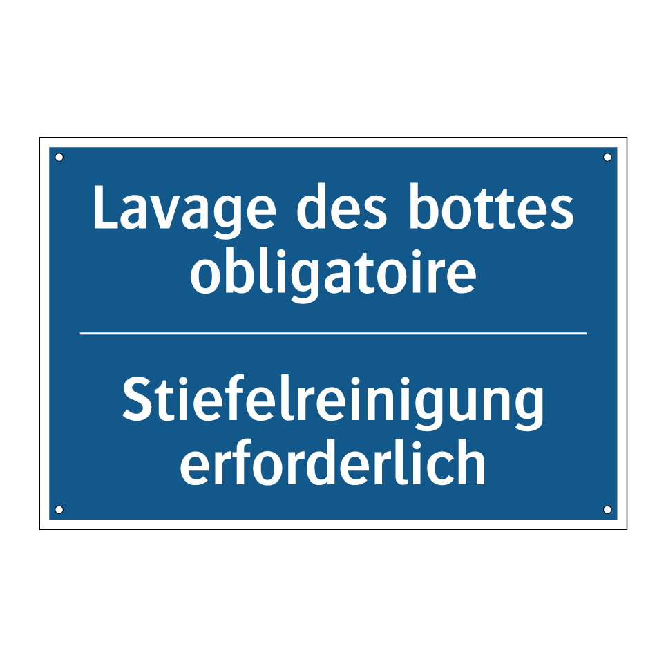 Stiefelreinigung erforderlich - Lavage des bottes obligatoire