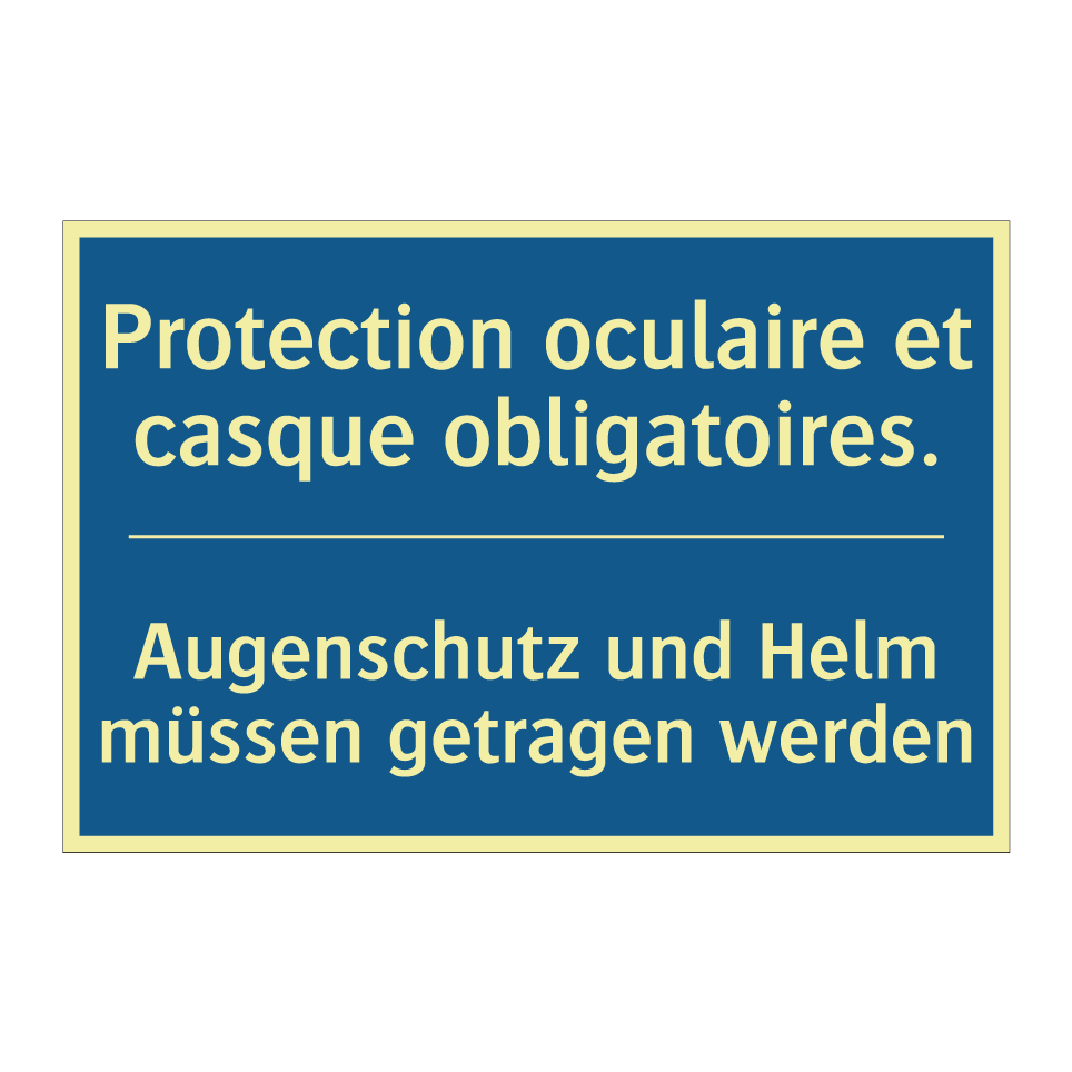 Augenschutz und Helm müssen getragen /.../ - Protection oculaire et casque /.../