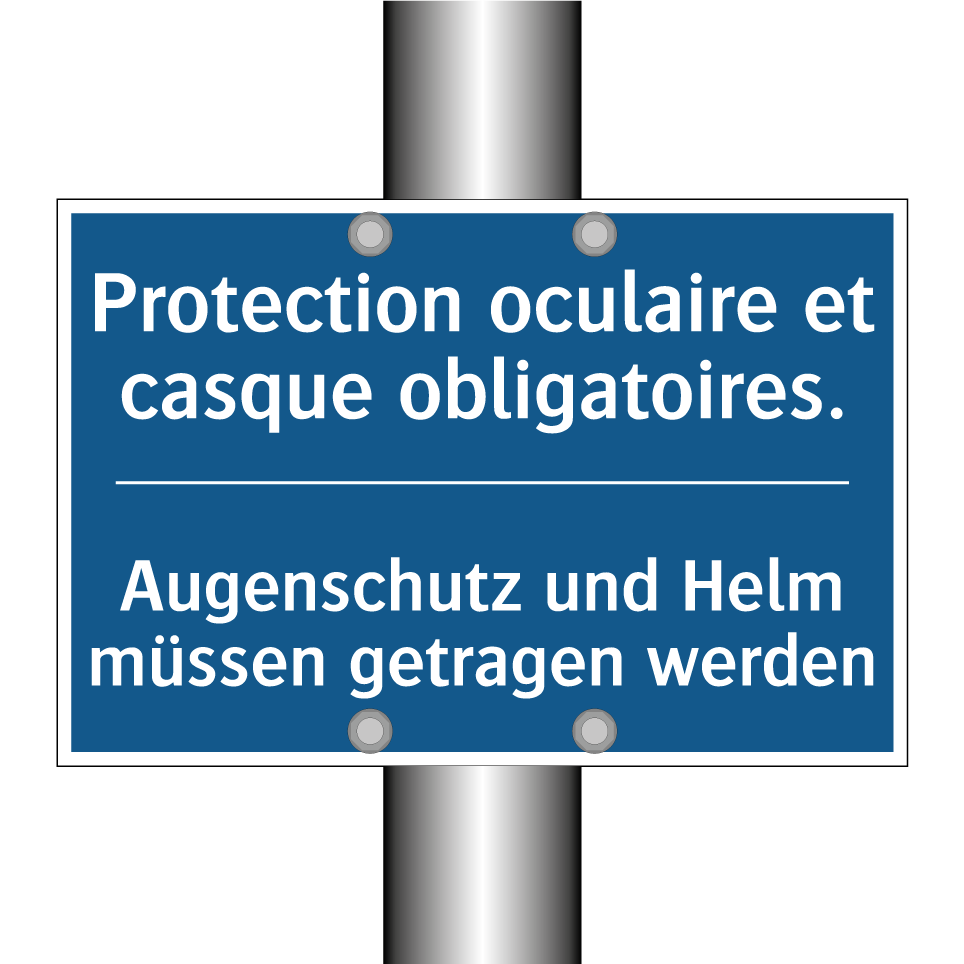 Augenschutz und Helm müssen getragen /.../ - Protection oculaire et casque /.../