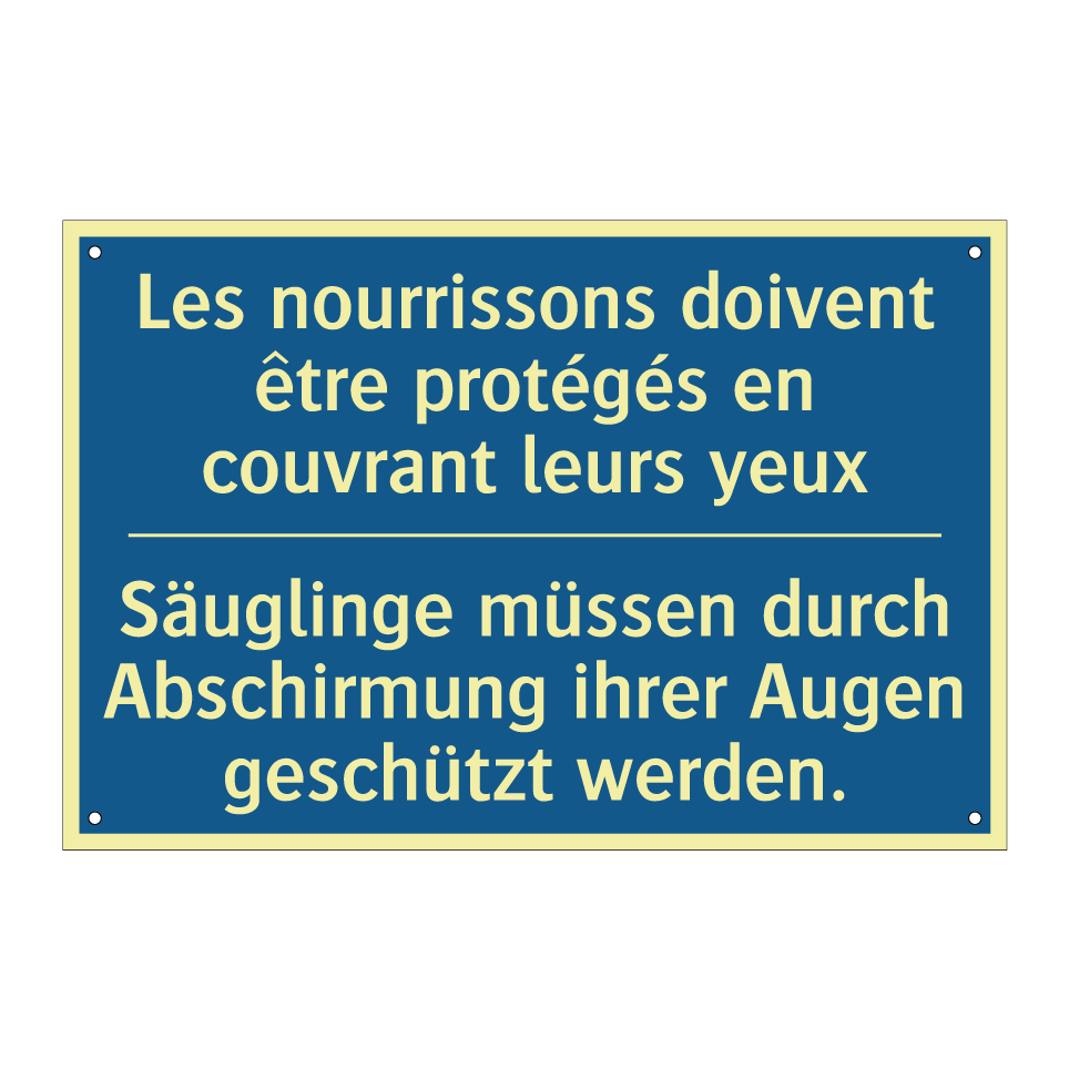 Säuglinge müssen durch Abschirmung /.../ - Les nourrissons doivent être protégés /.../