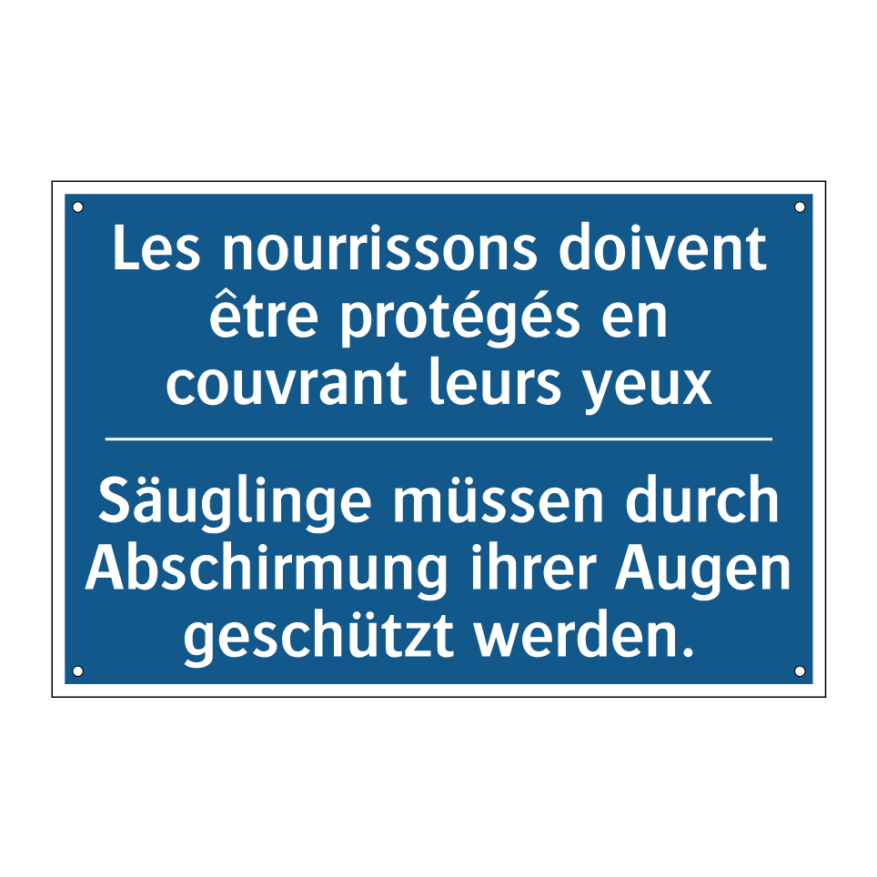 Säuglinge müssen durch Abschirmung /.../ - Les nourrissons doivent être protégés /.../