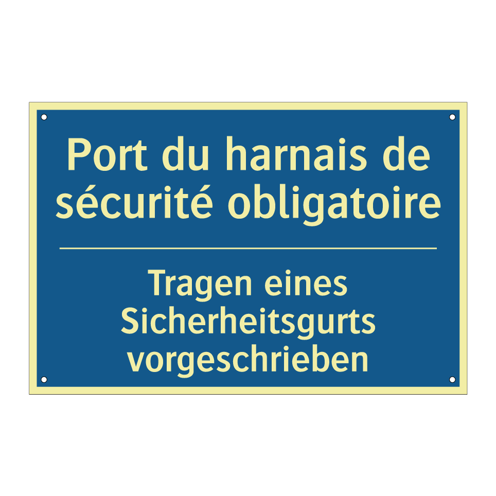 Tragen eines Sicherheitsgurts /.../ - Port du harnais de sécurité obligatoire /.../