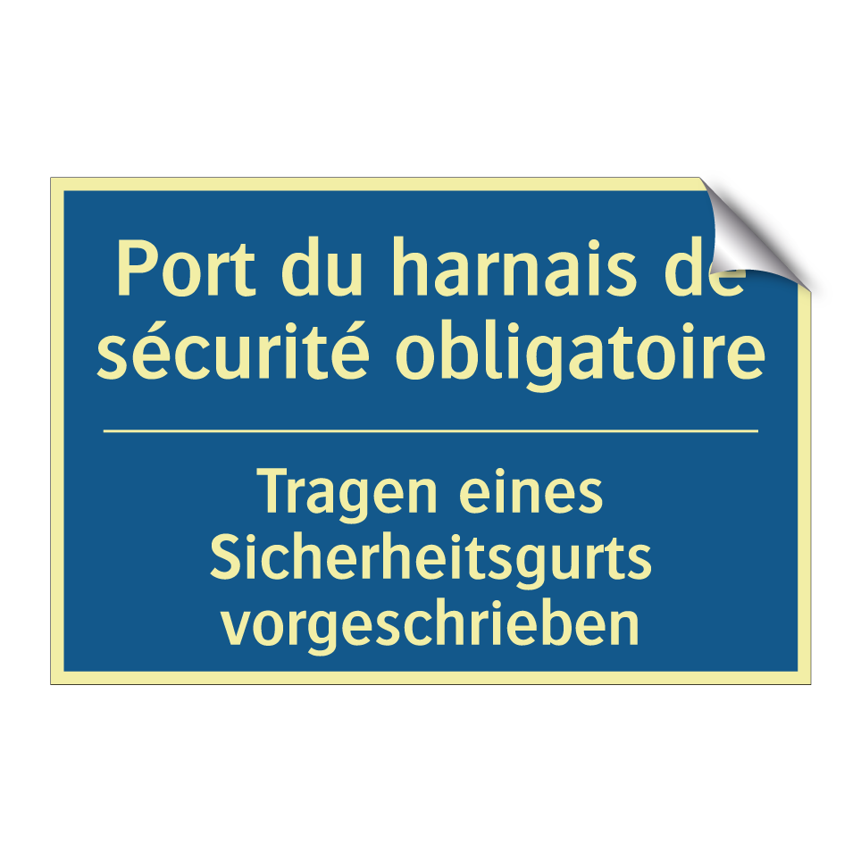 Tragen eines Sicherheitsgurts /.../ - Port du harnais de sécurité obligatoire /.../