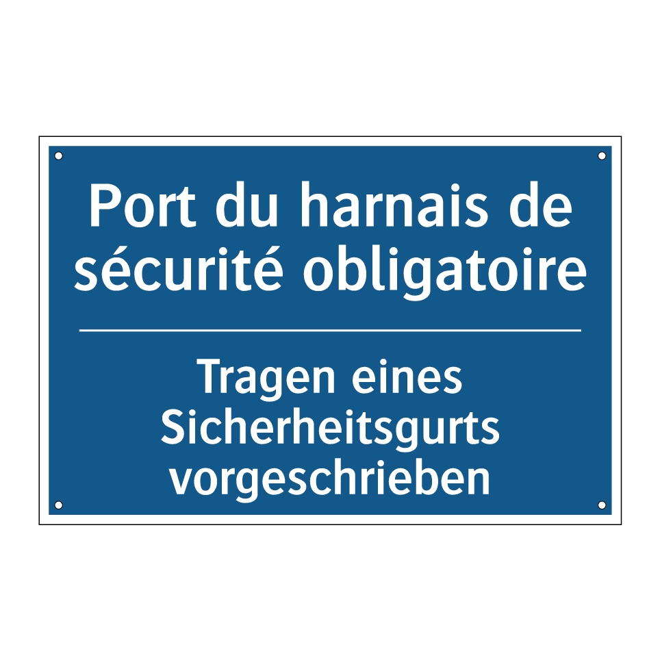 Tragen eines Sicherheitsgurts /.../ - Port du harnais de sécurité obligatoire /.../